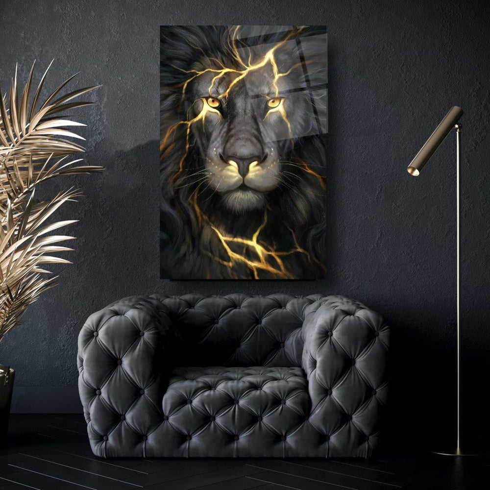 Gold Aslan Cam Tablo