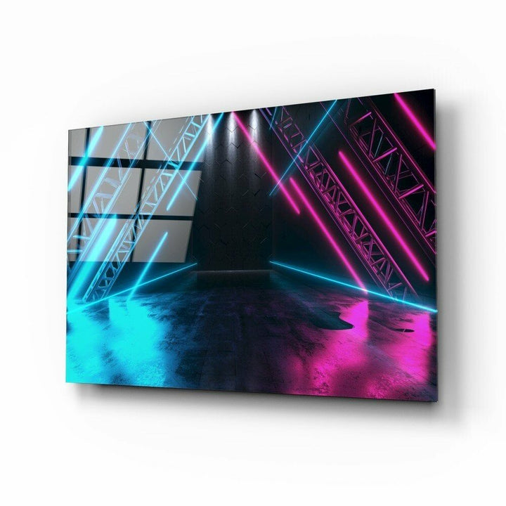 Neon Işıklar Cam Tablo
