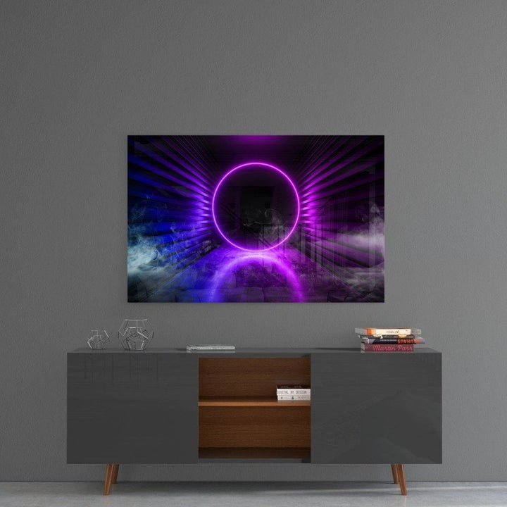 Neon Işıklar Cam Tablo