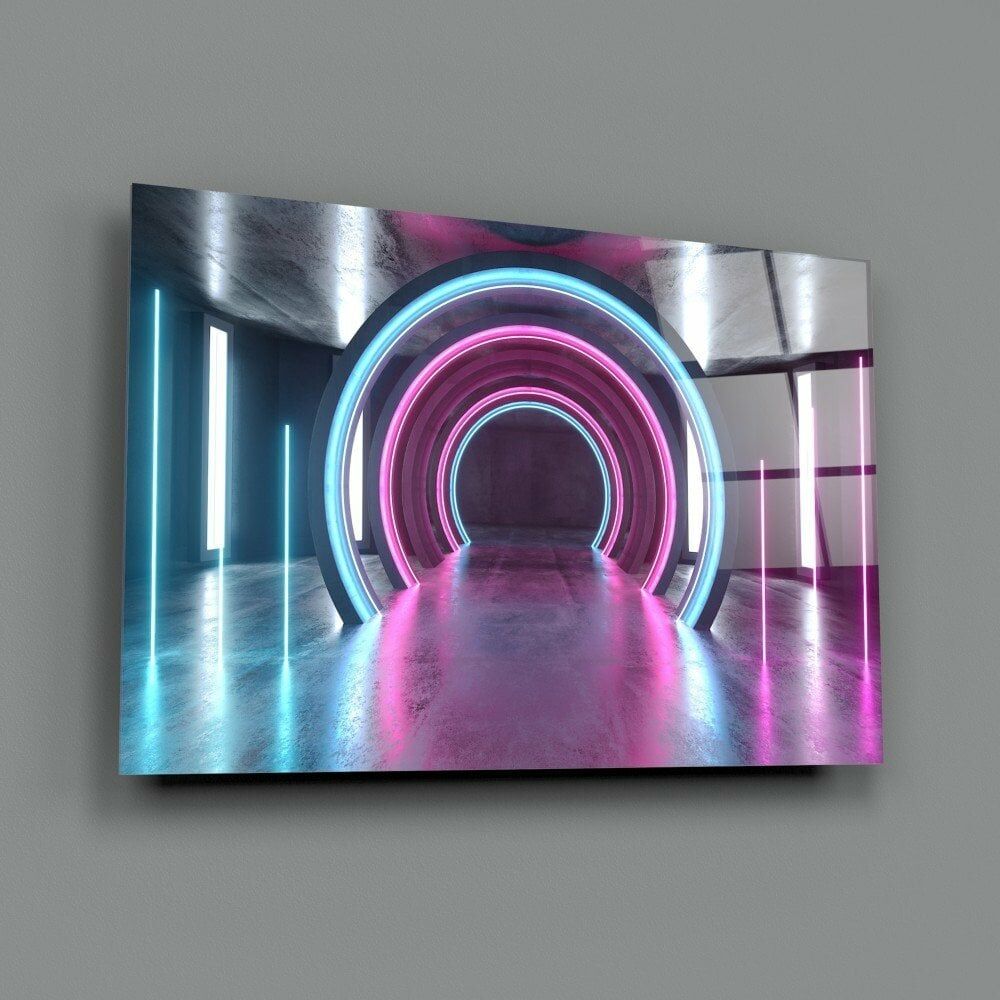 Neon Işıklar Cam Tablo