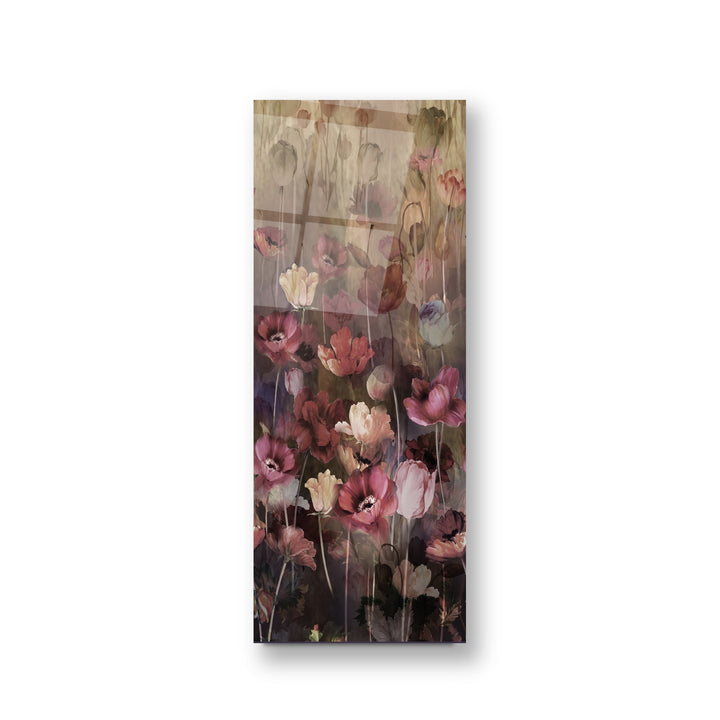 Pastel Çiçekler Cam Tablo