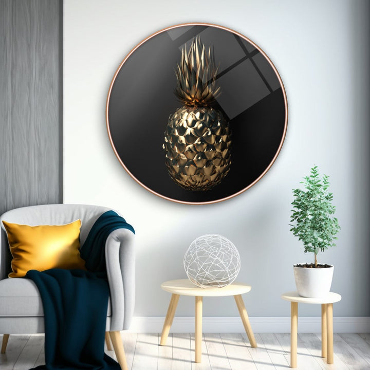 Ananas Yuvarlak Cam Tablo