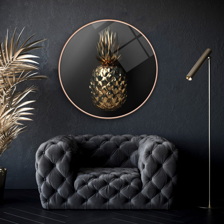 Ananas Yuvarlak Cam Tablo