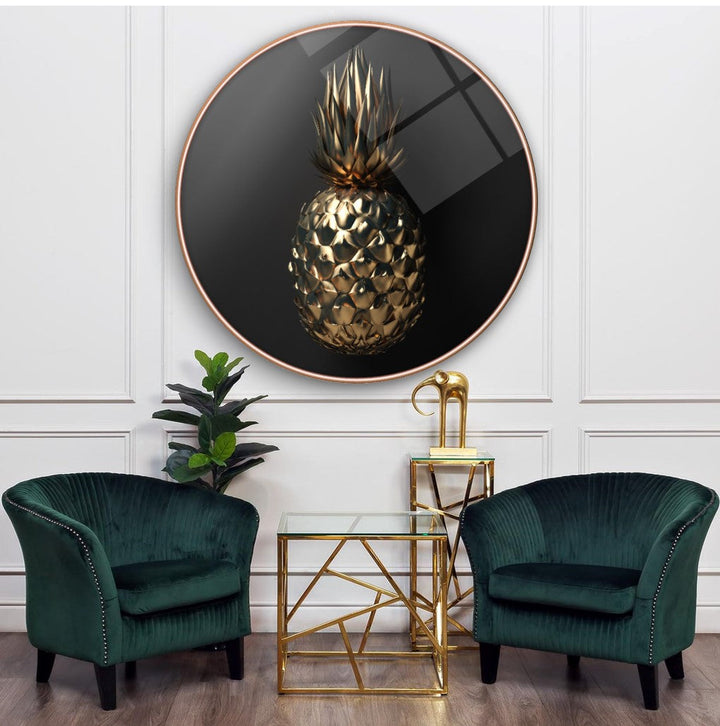 Ananas Yuvarlak Cam Tablo