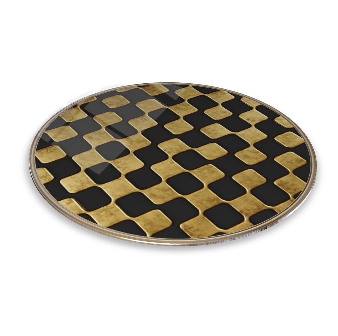 Gold Desen Yuvarlak Cam Tablo